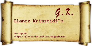 Glancz Krisztián névjegykártya